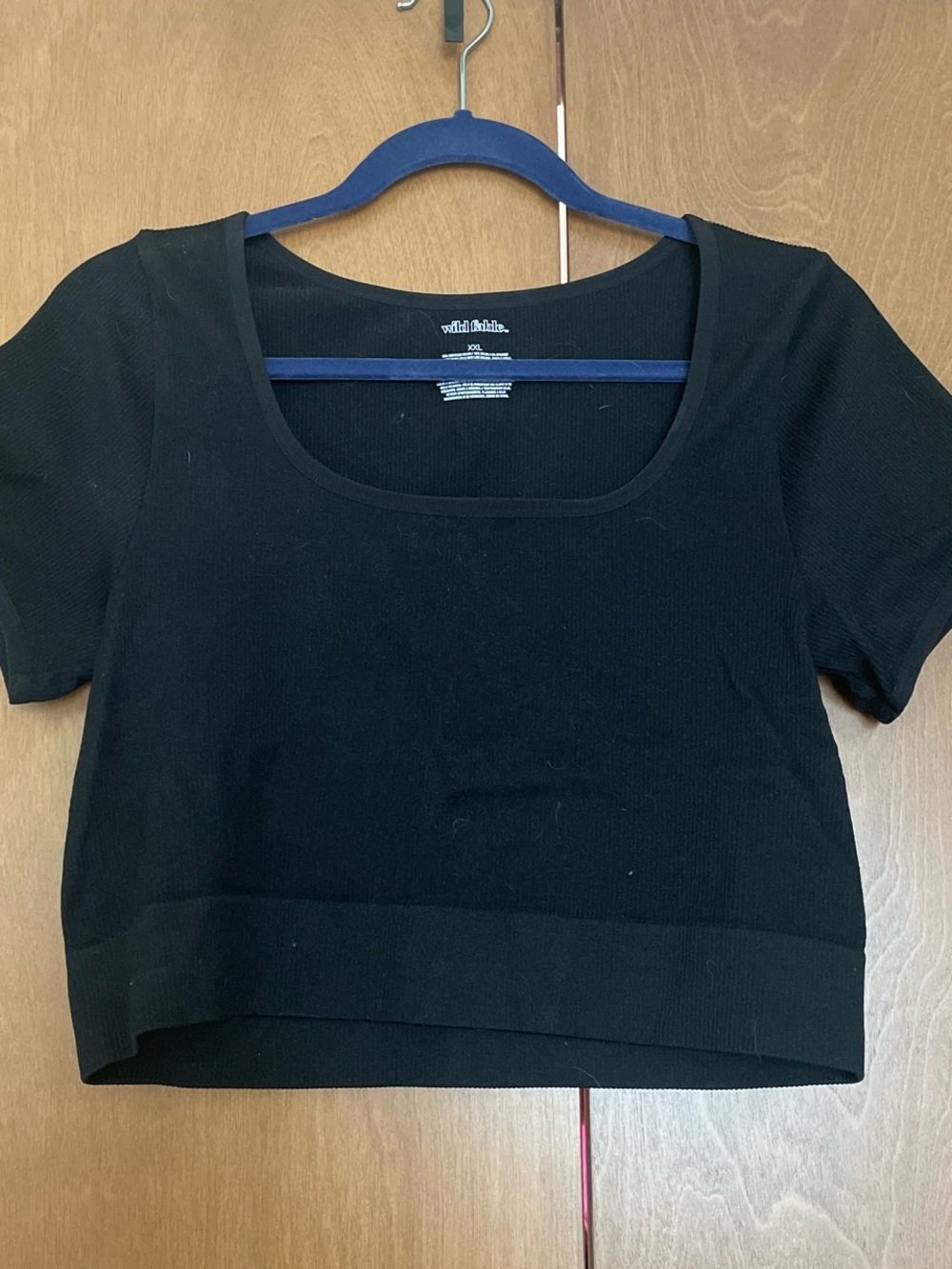 wild fable Black Scoop Neck Ribbed Crop Top